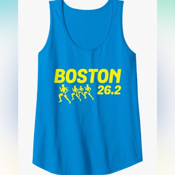Tops - NEW Boston 26.2 Tank Top in Blue/Yellow